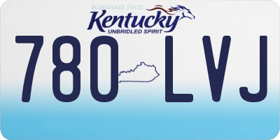 KY license plate 780LVJ