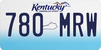 KY license plate 780MRW