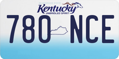 KY license plate 780NCE
