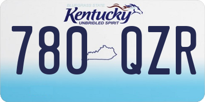 KY license plate 780QZR