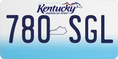 KY license plate 780SGL