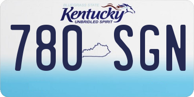 KY license plate 780SGN