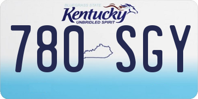 KY license plate 780SGY