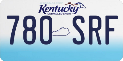 KY license plate 780SRF