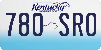 KY license plate 780SRO