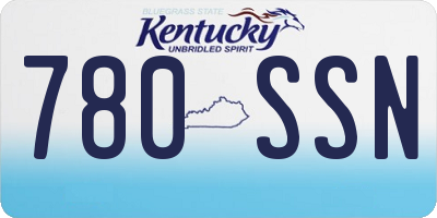 KY license plate 780SSN