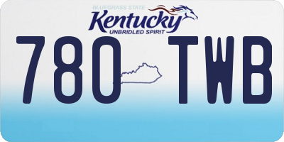 KY license plate 780TWB