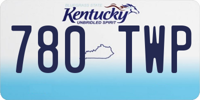 KY license plate 780TWP