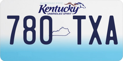 KY license plate 780TXA