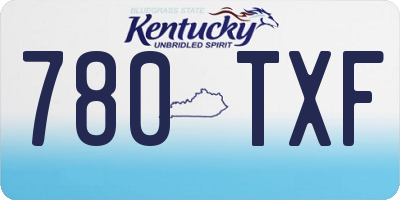 KY license plate 780TXF