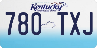 KY license plate 780TXJ