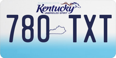 KY license plate 780TXT
