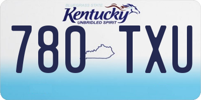 KY license plate 780TXU