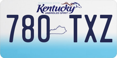 KY license plate 780TXZ