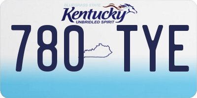 KY license plate 780TYE