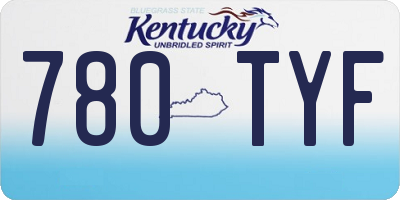 KY license plate 780TYF