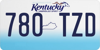 KY license plate 780TZD