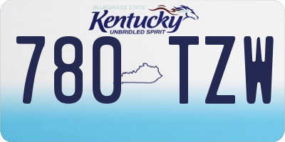 KY license plate 780TZW