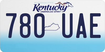 KY license plate 780UAE
