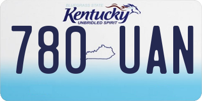 KY license plate 780UAN