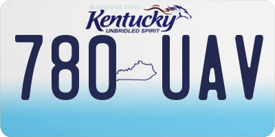 KY license plate 780UAV