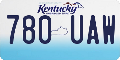 KY license plate 780UAW