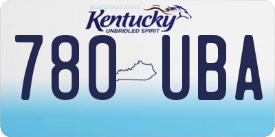 KY license plate 780UBA