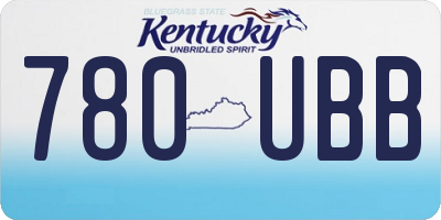 KY license plate 780UBB