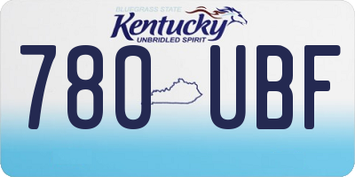 KY license plate 780UBF