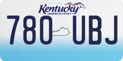 KY license plate 780UBJ