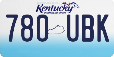 KY license plate 780UBK