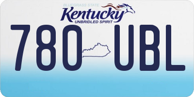 KY license plate 780UBL