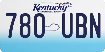 KY license plate 780UBN