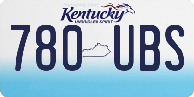 KY license plate 780UBS