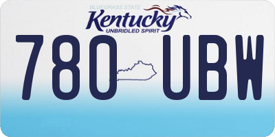 KY license plate 780UBW