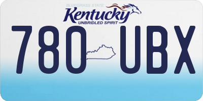 KY license plate 780UBX