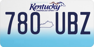 KY license plate 780UBZ