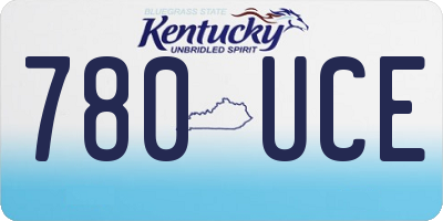 KY license plate 780UCE