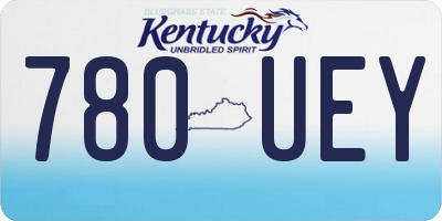 KY license plate 780UEY