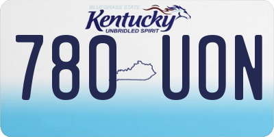KY license plate 780UON