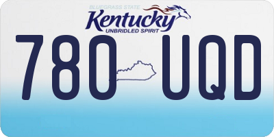 KY license plate 780UQD