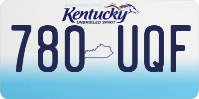 KY license plate 780UQF