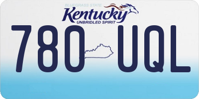 KY license plate 780UQL