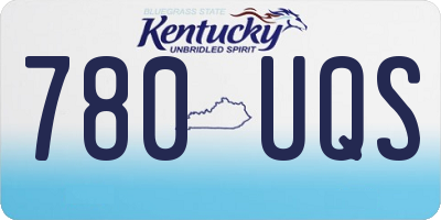 KY license plate 780UQS