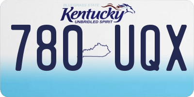 KY license plate 780UQX