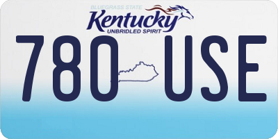 KY license plate 780USE