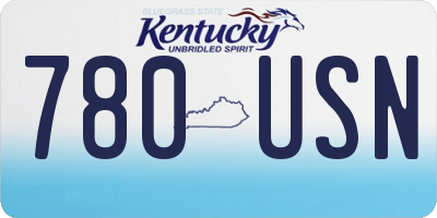 KY license plate 780USN
