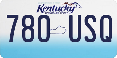 KY license plate 780USQ