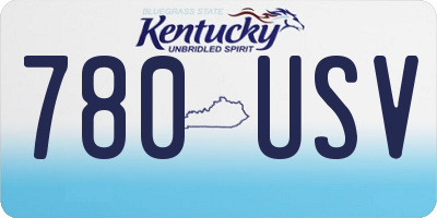 KY license plate 780USV