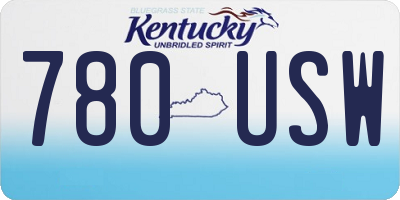 KY license plate 780USW